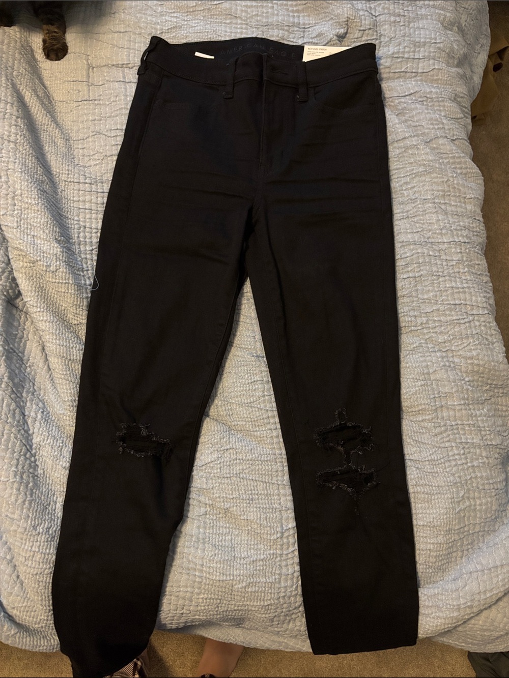 American Eagle Outfitters Black Skinny Jeans with Knee Distress